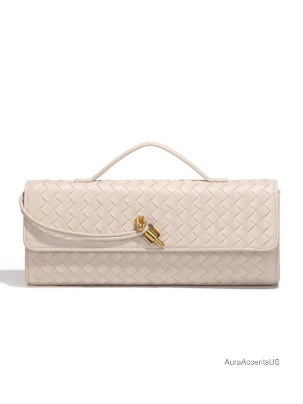 Handmade Woven Evening Bag Leather Shoulder Clutch Crossbody Purse